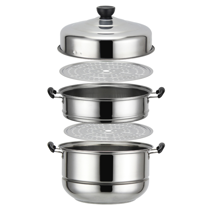 【天天特价】不锈钢蒸锅 三层3层蒸锅28cm加厚家用多功能多用锅具