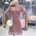Tính khí Lady Crochet Ren Váy Nữ 2018 Mùa Hè Mới của Hàn Quốc Ngắn Tay Cao Eo Slim Joker Ăn Mặc