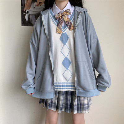 taobao agent Hoody, sweatshirt with zipper, demi-season winter jacket, Korean style, 2022 collection