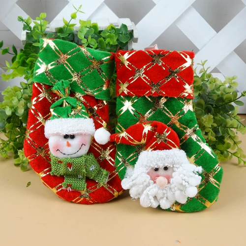 Маленькие рождественские носки подарочный пакет Санта -Клаус Санта -Носки Кенди Сумки Рождественский снеговик Стоковой сумка для рождественского дня рождения рождественский день рождения