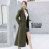 Áo khoác len nữ phần dài Hàn Quốc phiên bản 2017 mùa thu và mùa đông mới trên đầu gối dày eo Mỏng là áo len mỏng áo dạ nữ cao cấp Accentuated eo áo