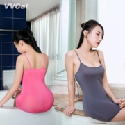 Sexy cám dỗ cao thun mịn túi đeo chéo hip night night + T-shirt quần lót hai mảnh phù hợp với màu đen và trắng đồ lót gợi cảm - Đêm đầm