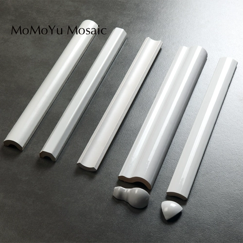 Нордическая чистая белая керамическая настенная плитка плитка плитка с закрытой линией ома черно -яркой световой склады