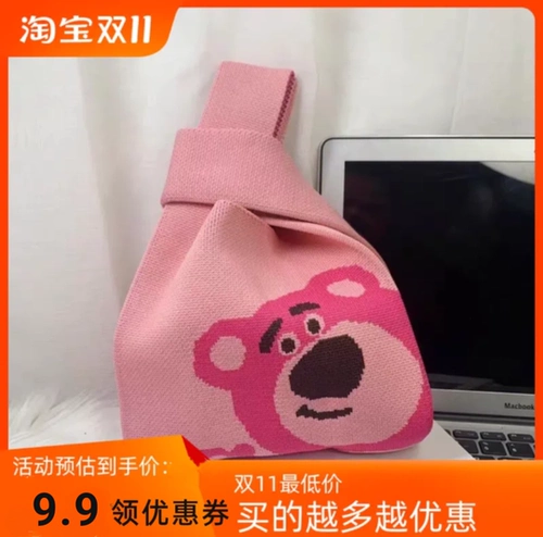 Ретро мультяшная трикотажная сумка на запястье, сумка через плечо, вместительная и большая небольшая сумка, коллекция 2023, премиум класс, принт