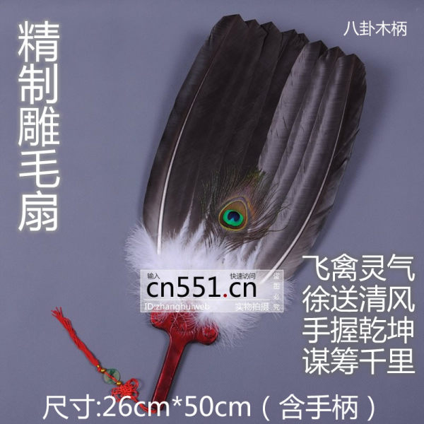 Перо корсет круглый сеть красный вентилятор сын ручной работы Goshawed Mao Zhuge Liang мин да Нет. павлин ремесла Фан -резьба вентилятор