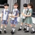 7 mùa hè 8 lớp áo trẻ em phục vụ lớp 10 trường tiểu học 6 nam và nữ 9 đồng phục 11 bộ đồ ngắn tay 5-13 tuổi 12 bông - Đồng phục trường học / tùy chỉnh thực hiện