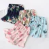 Đồ ngủ mùa hè cho nữ quần ống rộng cotton giản dị cỡ lớn cotton lụa hakama của phụ nữ quần ba điểm quần nhà có thể mặc bên ngoài - Quần tây