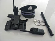 Trẻ em cảnh sát điện đồ chơi súng đặt thanh thiết bị liên lạc thiết bị nam và nữ mũ Giáng sinh Năm mới quà tặng mèo đen cảnh sát trưởng