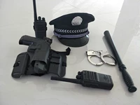 Trẻ em cảnh sát điện đồ chơi súng đặt thanh thiết bị liên lạc thiết bị nam và nữ mũ Giáng sinh Năm mới quà tặng mèo đen cảnh sát trưởng đồ chơi phát triển trí tuệ cho trẻ sơ sinh