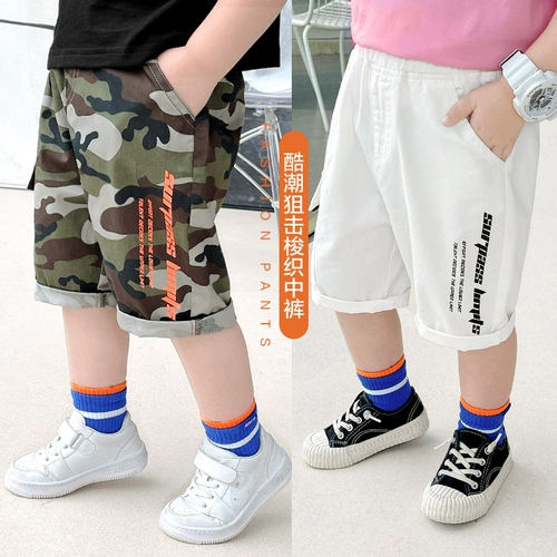 Камуфляжные штаны для мальчиков, детская летняя одежда, в западном стиле