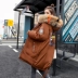 Chống mùa bông quần áo nữ phần dài Hàn Quốc phiên bản của xuống áo khoác bông đệm ấm lớn cổ áo lông thú 2018 mới bông áo nữ thủy triều áo phao nữ dáng ngắn hàn quốc Bông