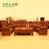 Dongyang gỗ gụ nội thất gỗ rắn sofa năm mảnh gỗ hồng châu Phi chạm khắc gỗ gụ đồ nội thất phòng khách kết hợp sofa - Bộ đồ nội thất kệ tivi phòng khách Bộ đồ nội thất