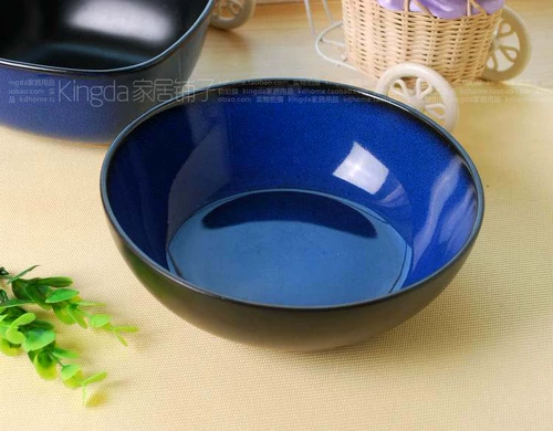 Глазутная глазурь красочная керамическая миска миска кара толстая домашняя рисовая чаша Западная салат калибр калибр 18 см высотой 6 см.