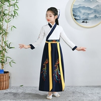 Голубая девушка прямые рукава, чтобы отправить три -характерные булочки из Священных Писаний