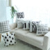 Vỏ gối màu đen và trắng Bắc Âu sọc hình học chữ cái tiếng Anh đơn giản sofa gối văn phòng đệm gối ghế Trở lại đệm / Bolsters