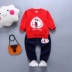 Bộ đồ ngắn tay cho bé mùa thu giản dị phiên bản Hàn Quốc của bé trai đầu thu 1-2-3-4 tuổi Quần áo thun quần bé gái - Phù hợp với trẻ em Phù hợp với trẻ em