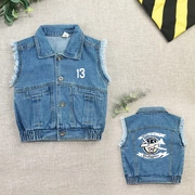 Cowboy vest boy mùa xuân và mùa thu mô hình 2018 trẻ em mới của denim vest mỏng bé hoang dã vest jacket triều