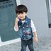 Chàng trai cao bồi vest 2018 mùa xuân và mùa thu mới bé áo mỏng phần 1-2-3 tuổi trẻ em vest Hàn Quốc phiên bản 5 thủy triều Áo ghi lê