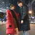Qlz những người yêu thích quần áo mùa đông 2017 mới của Hàn Quốc bf gió sinh viên lỏng dày hoang dã dài bông quần áo nam triều áo cặp đôi Trang phục Couple