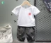 Quần áo bé trai sọc mùa hè 2019 mới cotton mỏng phần trẻ em mùa hè đẹp trai hai mảnh tay ngắn - Phù hợp với trẻ em Phù hợp với trẻ em