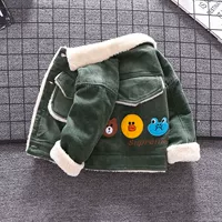 Детская утепленная куртка для мальчиков, флисовый детский вельветовый модный пуховик, 2022, в западном стиле