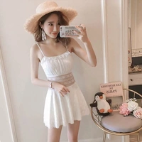 Áo tắm nữ cảm giác một mảnh váy trắng ren rỗng 2019 mới che thịt thon gọn quây backless đồ bơi - Bộ đồ bơi One Piece áo bơi liền thân cho bé gái