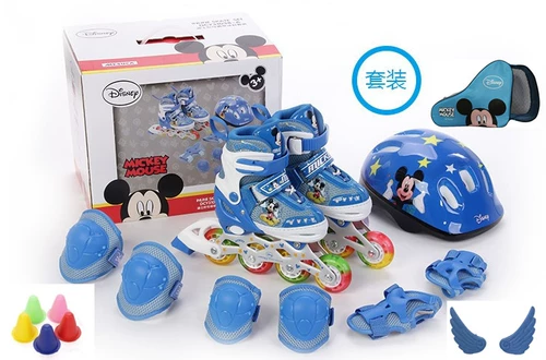 Дисней, мигающие детские роликовые коньки подходит для мужчин и женщин, комплект, «Холодное сердце», восемь патронов