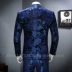 Bộ đồ màu xanh da trời phù hợp với trang phục nam ba mảnh giản dị phù hợp với phong cách Anh - Suit phù hợp