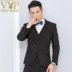 Playboy VIP phù hợp với nam thanh niên giản dị chuyên nghiệp ăn mặc nam Slim đẹp trai Hàn Quốc chú rể - Suit phù hợp Suit phù hợp