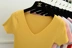 Rắn màu ngắn tay áo sơ mi nữ ulzzang sinh viên Hàn Quốc là mỏng cổ chữ v đan đáy áo sơ mi hoang dã nhỏ tươi quần áo nữ hàng hiệu Áo / áo thun