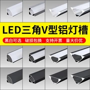 Đèn LED tùy chỉnh 
            hình tam giác góc bên trong laminate Máng đèn tuyến tính góc trên cùng dòng tủ không có khe góc vuông 90 độ Đèn máng nhôm 45 độ hình chữ V