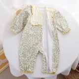 Детское хлопковое осеннее тонкое боди для девочек для выхода на улицу для новорожденных, в западном стиле