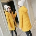 [Chống mùa khuyến mãi] bông của phụ nữ Hàn Quốc phiên bản mới của mùa đông phần dài của bông đội mũ trùm đầu dày mỏng bánh mì áo khoác bông áo khoác Bông