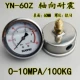 Địa chấn YN-60ZT trục cạnh địa chấn đồng hồ đo áp suất G1/4 áp suất dầu khí lỏng áp suất nước 40MPA/400 KG