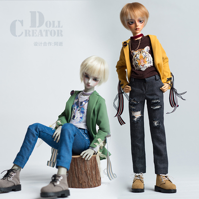 taobao agent [D.C] BJD doll [Trix & Antonio] Couple broken cave denim suit MSD 4 complete sale