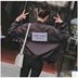 2018 mùa xuân mới Hàn Quốc thời trang dây kéo vòng cổ áo khoác da dài tay hoang dã áo khoác da mỏng nữ sinh viên áo da lộn nữ Quần áo da