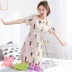 2018 nightdress nữ mùa hè cotton ngắn tay phần mỏng Hàn Quốc phiên bản của phụ nữ tươi đồ ngủ phần lỏng lẻo cotton mùa hè dịch vụ nhà Đêm đầm