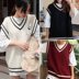 Cao đẳng gió áo len vest nữ mùa thu và mùa đông mới của Hàn Quốc phiên bản của bộ lỏng lẻo nữ sinh viên không tay V-Cổ áo len vest ao thun Áo / áo thun