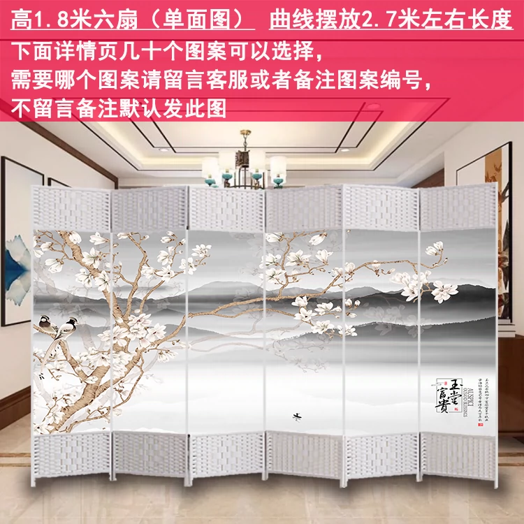 Vách ngăn màn hình gấp di động phòng khách vải gấp màn văn phòng trang trí gỗ nguyên khối phong cách Trung Hoa chặn rèm vào nhà lam gỗ cầu thang đẹp 