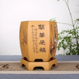 Yixing Boutique Purple Sand Orchid Pot Flower Pot Bonsai Bonsai Bonsai Растения и синий шесть -квадратный квадрат с поддонами фиолетовый песок