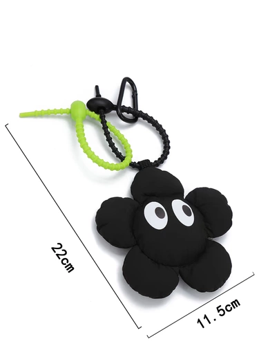 Черный брелок, милый аксессуар для сумки, небольшая дизайнерская подвеска, широкая цветовая палитра, в цветочек, подарок на день рождения