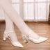 2020 giày da đế xuồng mới mùa hè Giày cao gót nữ cao gót cao gót đế cao gót nhọn Giày cao gót nữ đơn giản - Sandal