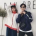 Hàn Quốc ulzzang Harajuku thể thao và giải trí ba thanh áo len xu hướng nữ nam cao cổ áo những người yêu thích ăn mặc quần áo áo khoác
