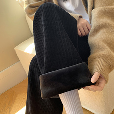 Брюки для беременных 孕妇裤子秋冬外穿雪尼尔加绒加厚阔腿长裤冬季新款打底直筒裤冬装