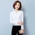 Voan áo sơ mi dài tay áo 2018 mùa xuân và mùa thu đông quần áo thời trang mới hoang dã phụ nữ Hàn Quốc của lỏng ren trắng áo triều Áo sơ mi chiffon ren