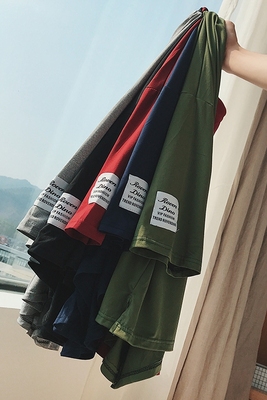 Hồng Kông gió mùa hè lỏng bảy điểm tay áo t-shirt nam ngắn tay Hàn Quốc phiên bản của xu hướng của sinh viên bf gió nửa-shirt hoang dã vài ... Áo khoác đôi