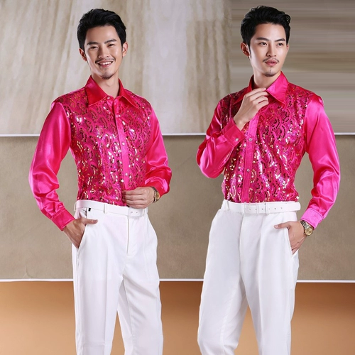 Color Sequen Shirt Stage Performance Mension's Plaza Plaza Dance Performance Performance Performance Performant Singer Clothing большой размер