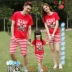 Cha mẹ- con mặc đồ ngủ một gia đình ba mùa hè bông ngắn- tay Hàn Quốc mẹ và con trẻ em đồ ngủ dễ thương phim hoạt hình phù hợp với gia đình