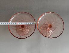 чашка 民国时期老上海中古vintage玻璃高脚托盘琉璃瓜子盘果盘一对a