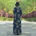 [Cicada Yue] Su Xin tự may váy phong cách dân tộc mùa xuân và mùa thu retro cộng với kích thước váy dài in hình rời của phụ nữ - Váy dài